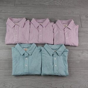Faherty Movement Polo Men's Medium Lot of 5 Short Sleeve Cotton Shirts
